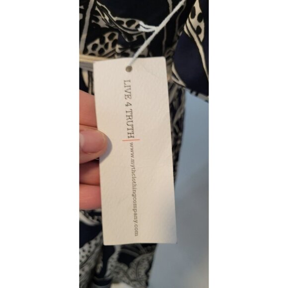 Live 4 Truth Midi Dress Women's Small Navy Blue Boho Tropical NEW - Picture 3 of 12